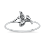 Sterling Silver Oxidized And Polished Mushrooms Ring