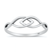 Load image into Gallery viewer, Sterling Silver Oxidized And Polished 5.4mm Christian Fish Ring