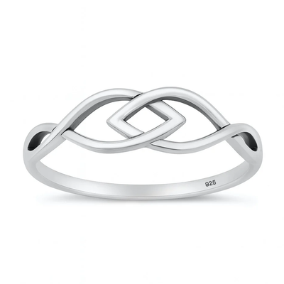 Sterling Silver Oxidized And Polished 5.4mm Christian Fish Ring