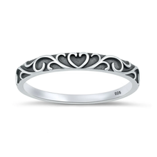 Load image into Gallery viewer, Sterling Silver Oxidized And Polished Filigree Heart Ring