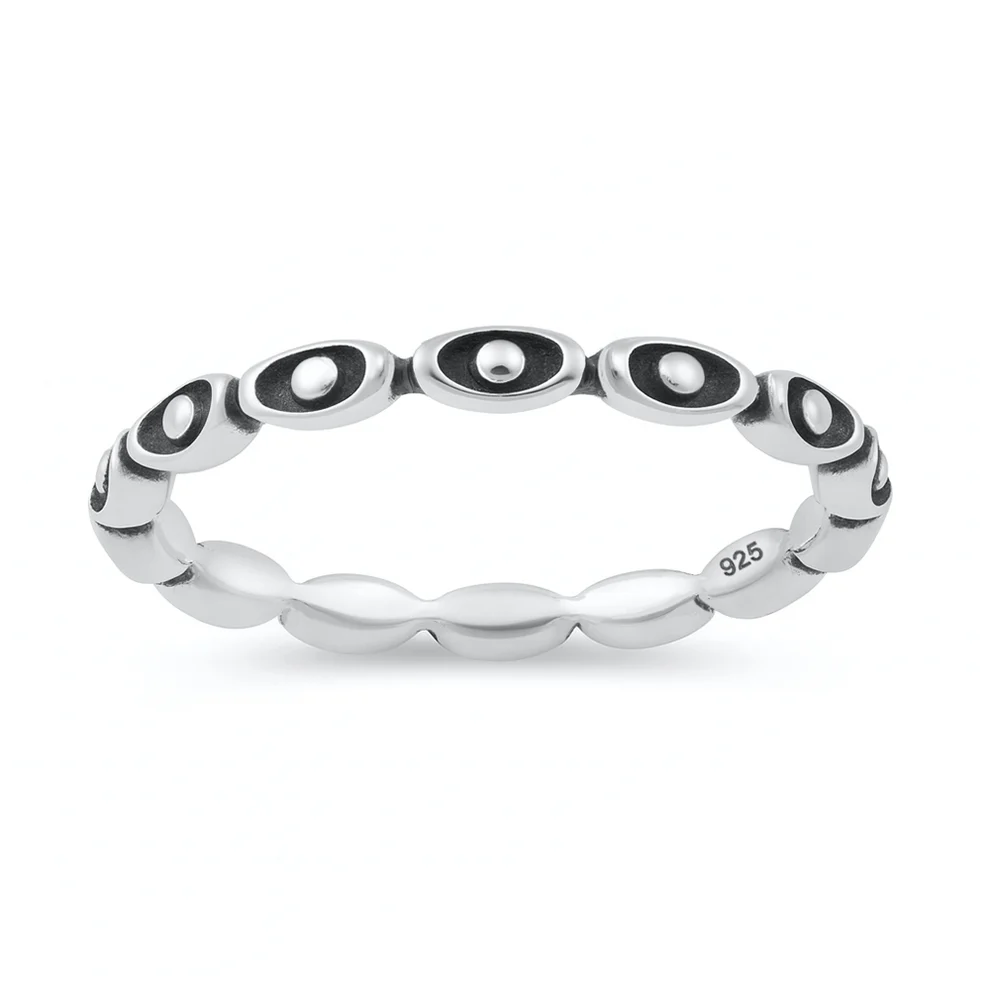 Sterling Silver Oxidized Eye Ring