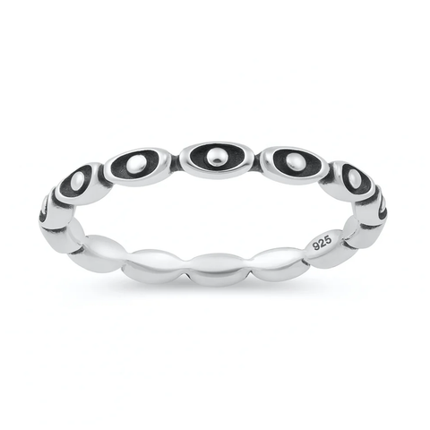 Sterling Silver Oxidized Eye Ring