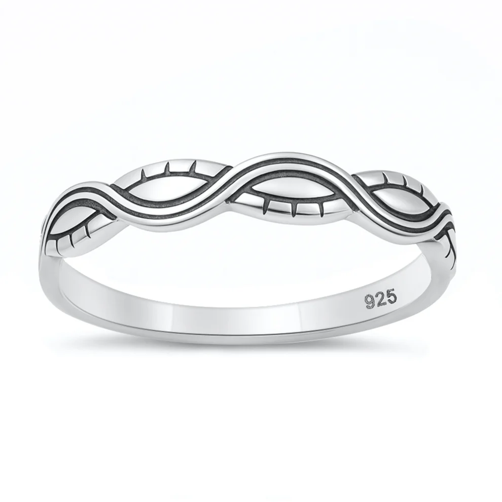 Sterling Silver Oxidized And Polished Infinity Ring