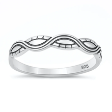 Load image into Gallery viewer, Sterling Silver Oxidized And Polished Infinity Ring