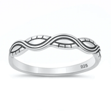Sterling Silver Oxidized And Polished Infinity Ring