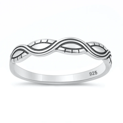 Sterling Silver Oxidized And Polished Infinity Ring