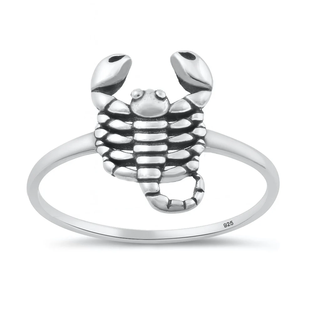 Sterling Silver Oxidized And Polished Scorpion Ring