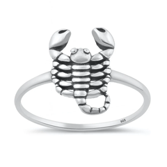Sterling Silver Oxidized And Polished Scorpion Ring