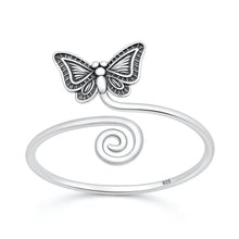 Load image into Gallery viewer, Sterling Silver Oxidized And Polished 16.5mm Butterfly Ring