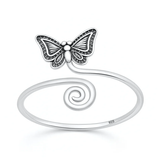 Sterling Silver Oxidized And Polished Butterfly Ring
