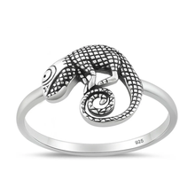 Load image into Gallery viewer, Sterling Silver Oxidized And Polished Chameleon Ring