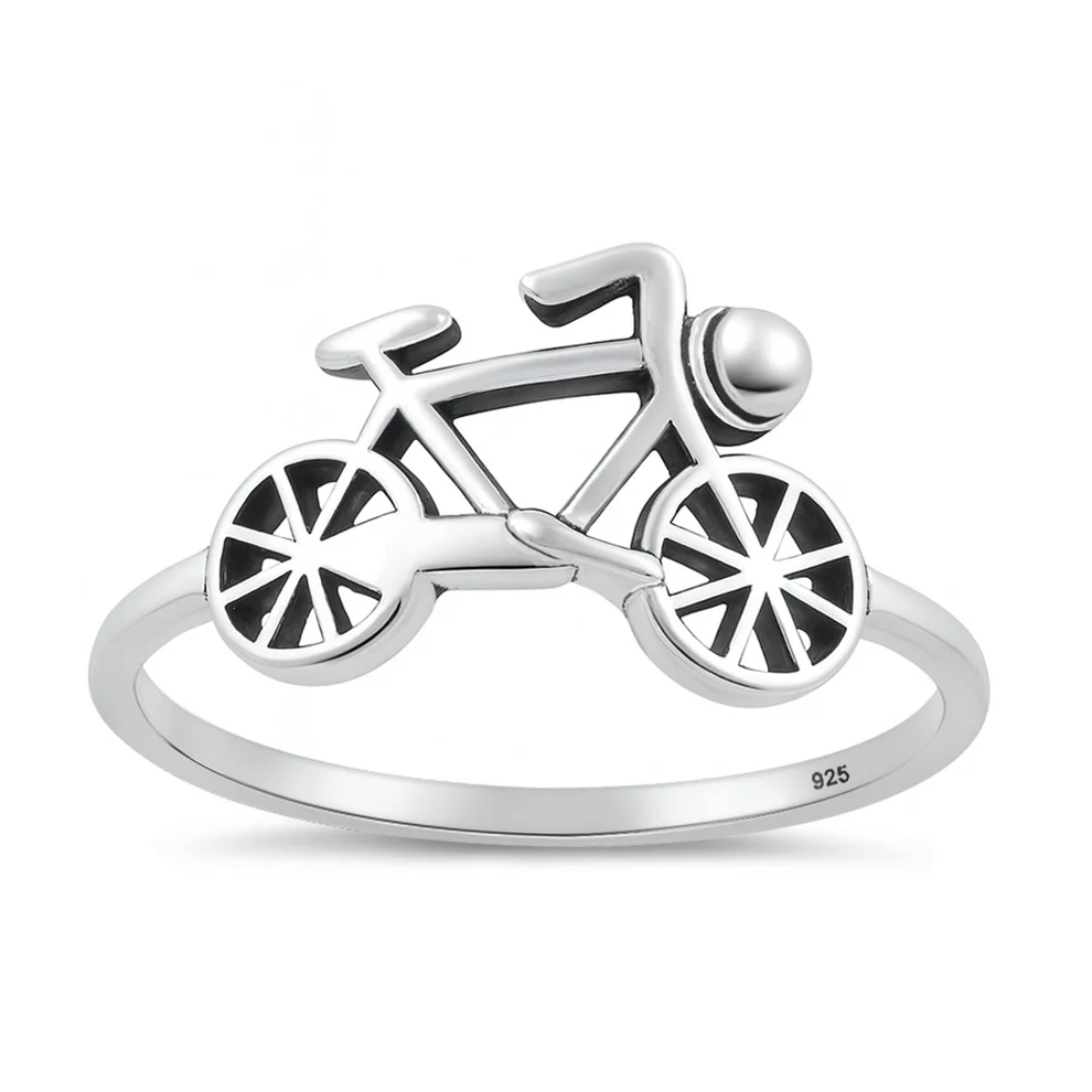 Sterling Silver Oxidized And Polished Bicycle Ring