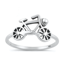 Load image into Gallery viewer, Sterling Silver Oxidized And Polished Bicycle Ring