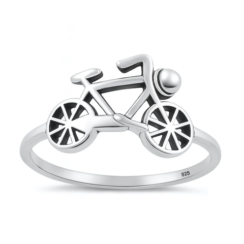 Sterling Silver Oxidized And Polished Bicycle Ring