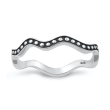 Load image into Gallery viewer, Sterling Silver Oxidized And Polished Wavy Ring