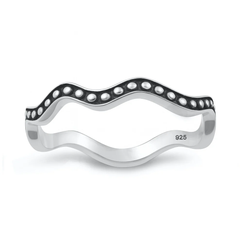 Sterling Silver Oxidized And Polished Wavy Ring