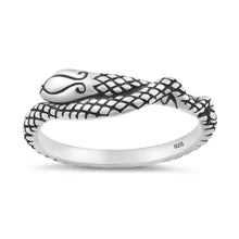Load image into Gallery viewer, Sterling Silver Oxidized And Polished 6.2mm Snake Ring