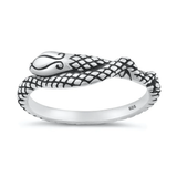 Sterling Silver Oxidized And Polished Snake Ring