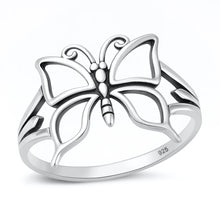 Load image into Gallery viewer, Sterling Silver Oxidized And Polished 15mm Butterfly Ring