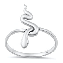 Load image into Gallery viewer, Sterling Silver Oxidized And Polished 22.6mm Snake Ring