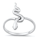 Sterling Silver Oxidized And Polished 22.6mm Snake Ring
