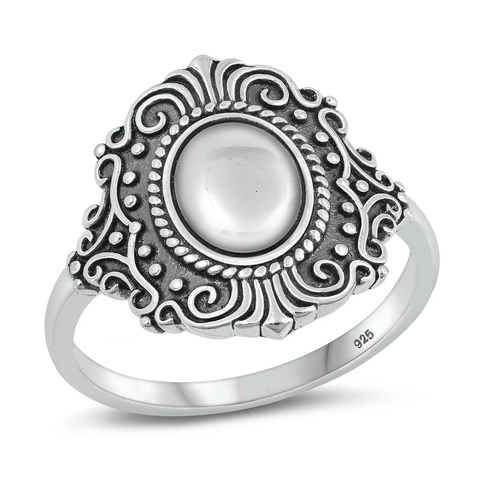 Sterling Silver Oxidized Bali Style Ring