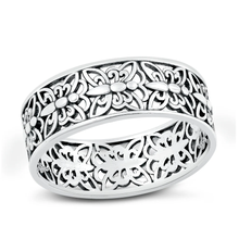 Load image into Gallery viewer, Sterling Silver Oxidized Butterflies Ring
