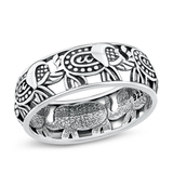 Sterling Silver Oxidized Elephants Ring