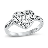 Sterling Silver Oxidized Heart Ring