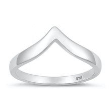 Load image into Gallery viewer, Sterling Silver Oxidized And Polished V Shape Ring