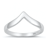 Sterling Silver Polished V Shape Ring