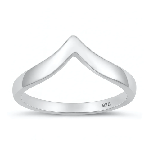 Sterling Silver Polished V Shape Ring