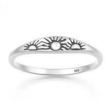 Load image into Gallery viewer, Sterling Silver Oxidized And Polished Suns Ring