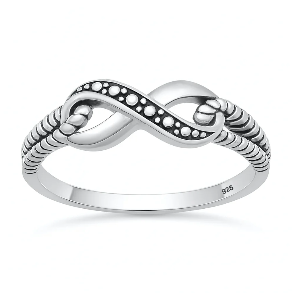 Sterling Silver Oxidized And Polished Infinity Ring