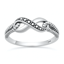Load image into Gallery viewer, Sterling Silver Oxidized And Polished Infinity Ring