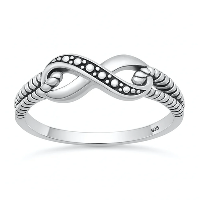 Sterling Silver Oxidized And Polished Infinity Ring
