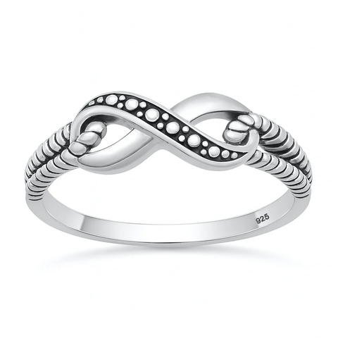 Sterling Silver Oxidized And Polished Infinity Ring