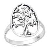 Sterling Silver Oxidized And Polished Tree Of Life Ring