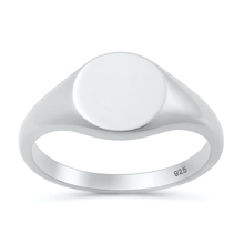Load image into Gallery viewer, Sterling Silver Polished Round Signet Ring