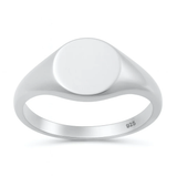 Sterling Silver Polished Round Signet Ring