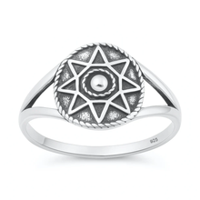 Load image into Gallery viewer, Sterling Silver Oxidized Star Pattern Ring