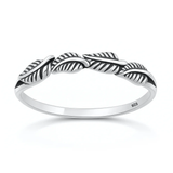 Sterling Silver Oxidized Leaves Ring