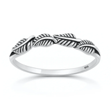 Sterling Silver Oxidized And Polished Leaves Ring