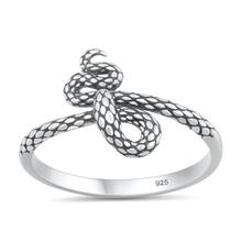 Load image into Gallery viewer, Sterling Silver Oxidized And Polished Snake Ring