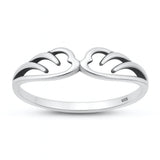Sterling Silver Oxidized And Polished Angel Wings Ring