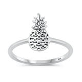 Sterling Silver Oxidized And Polished Pineapple Ring