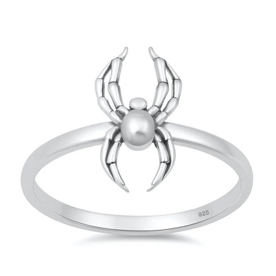 Sterling Silver Oxidized And Polished 14.6mm Spider Ring