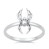 Sterling Silver Oxidized And Polished 14.6mm Spider Ring