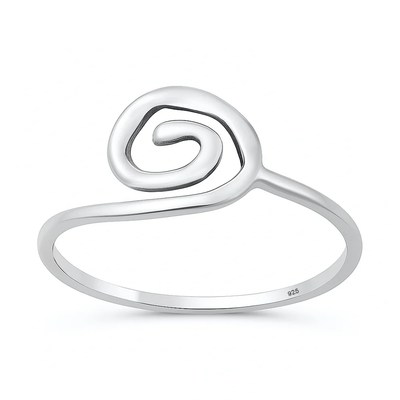 Sterling Silver Oxidized Spiral Ring