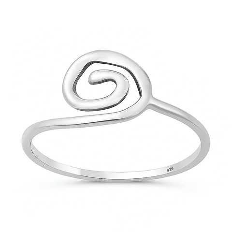Sterling Silver Oxidized Spiral Ring